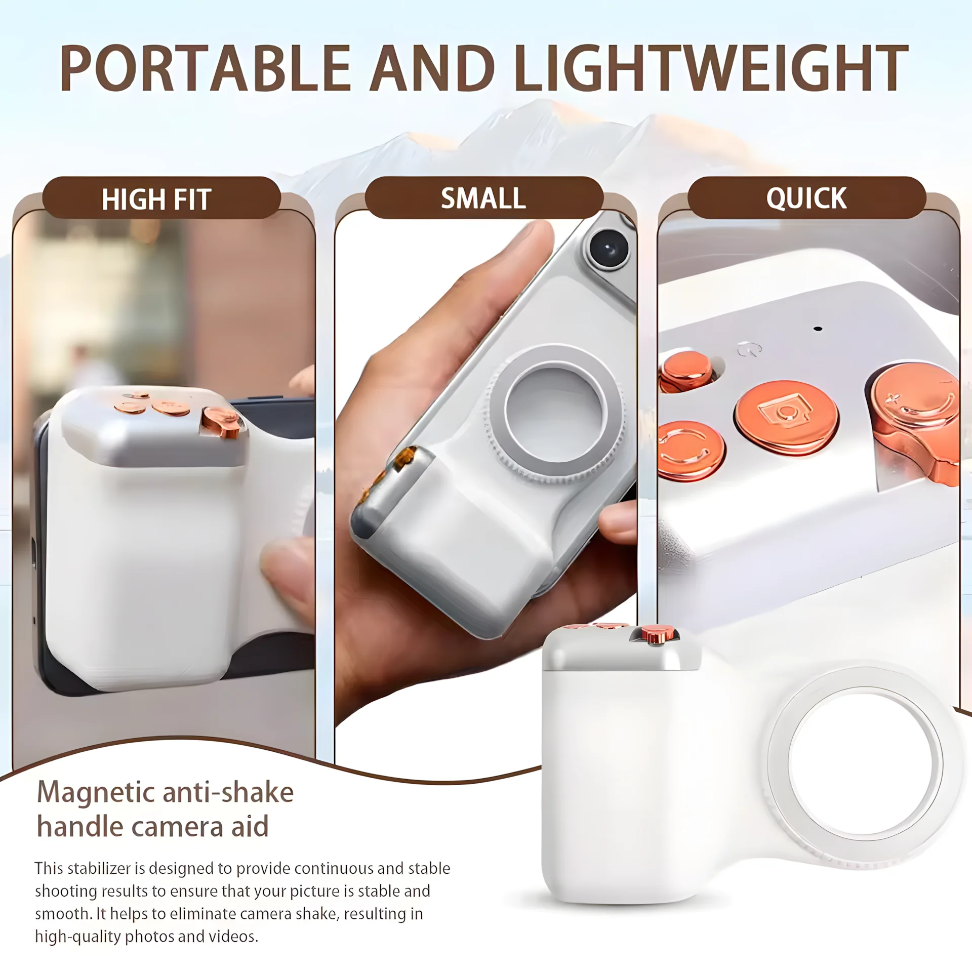 Magnetic Phone Camera Grip Bluetooth Remote Shutter Magsafe Handle 1/4 Tripod Mount for Vlog Selfie view 3