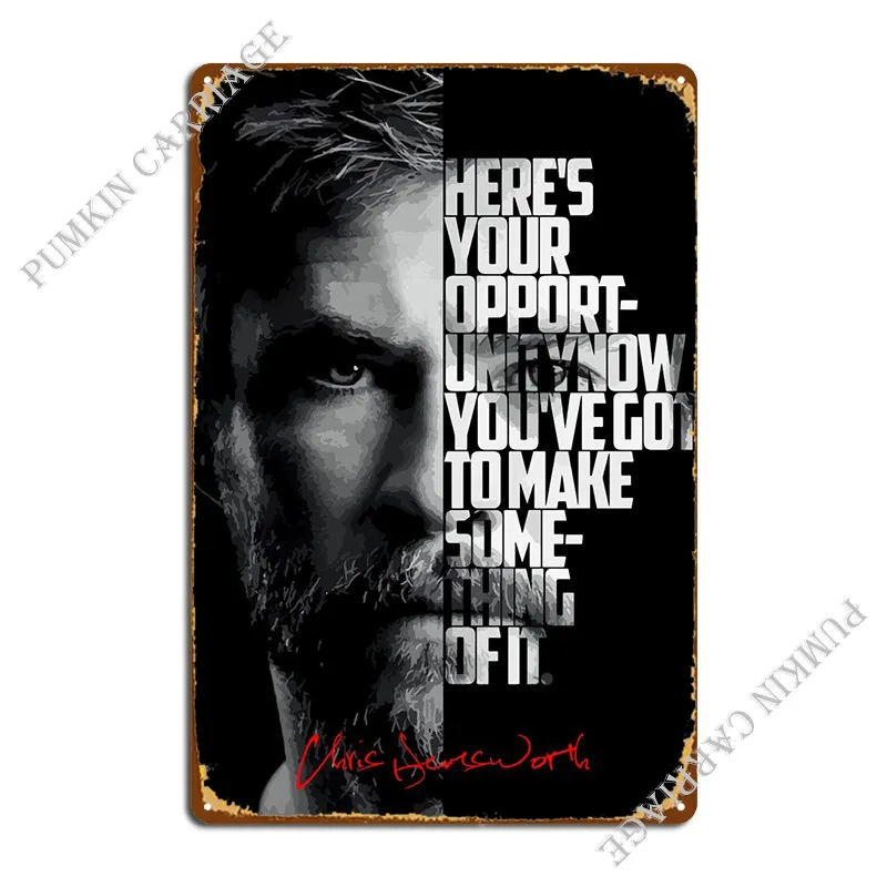 Chris Hemsworth Metal Plaque Printing Club Vintage Wall Cave Tin Sign Poster