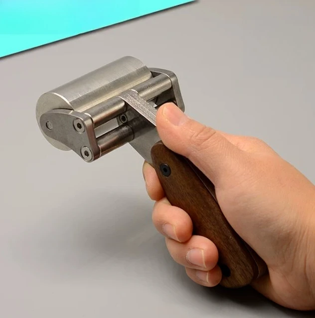 Heavy Duty Stainless Steel Leather Roller 60mm Wide 630g Weight Hand Rolling Tool for DIY Leather Craft