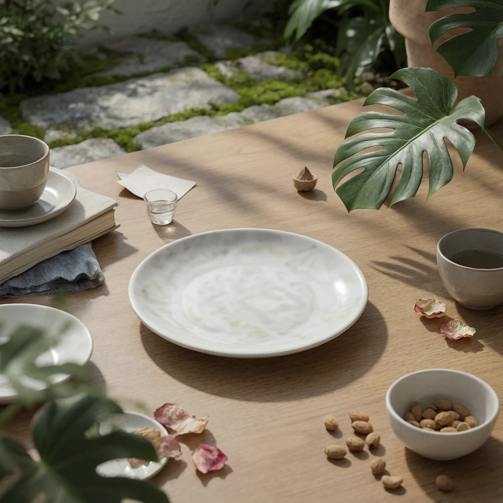 Marble Plate with Stand Polished Marble Tray Serving Plate Low-Profile Round Tray Minimalist for Coffee Table, Sideboard