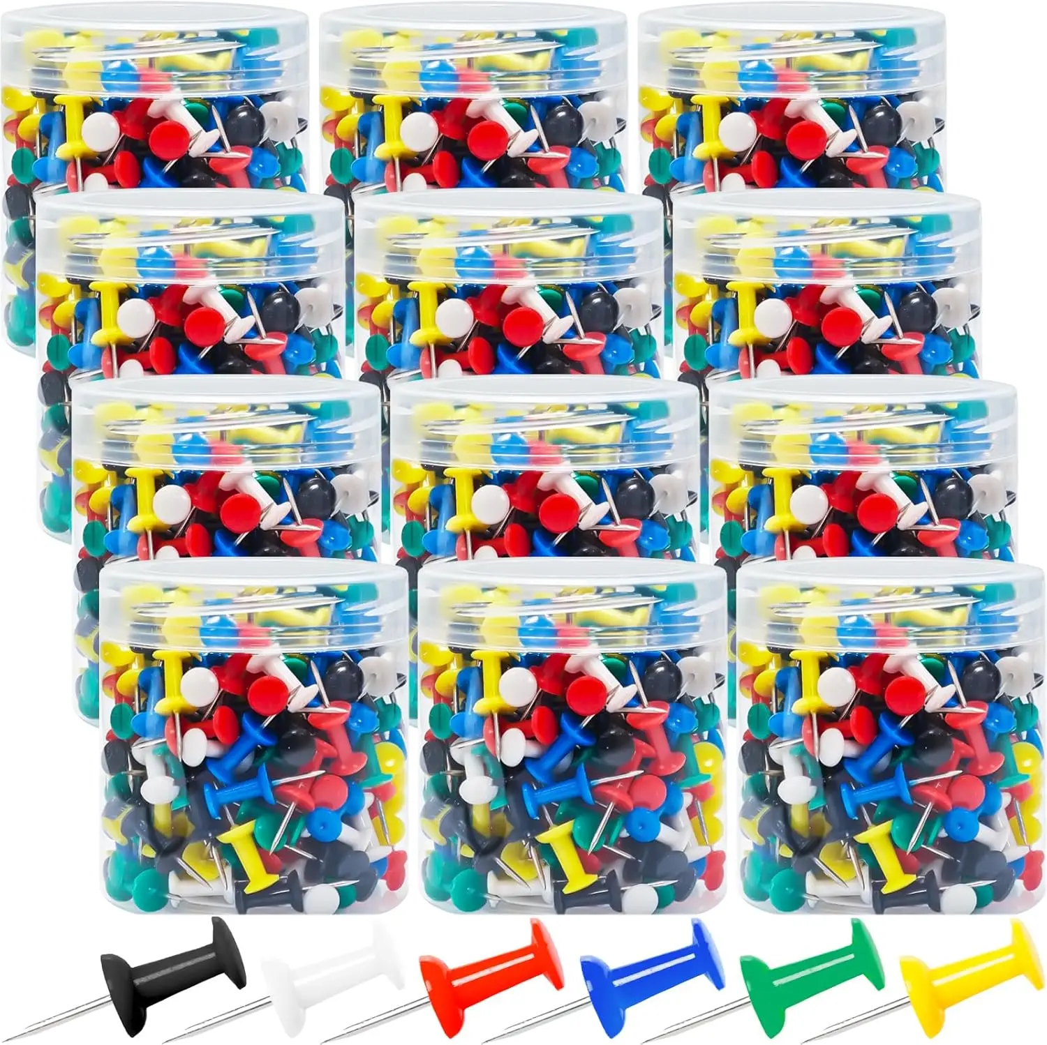 

2400 Pcs Multicolor Push Pins, Thumb Tacks for Bulletin Board, Cork Board, Wall