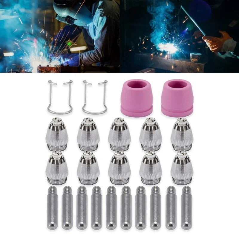 Plasma Cutter Consumables Plasma Tip Nozzle Electrode Consumable Plasma Cutter Cutting Torch Electrode Nozzles Cups