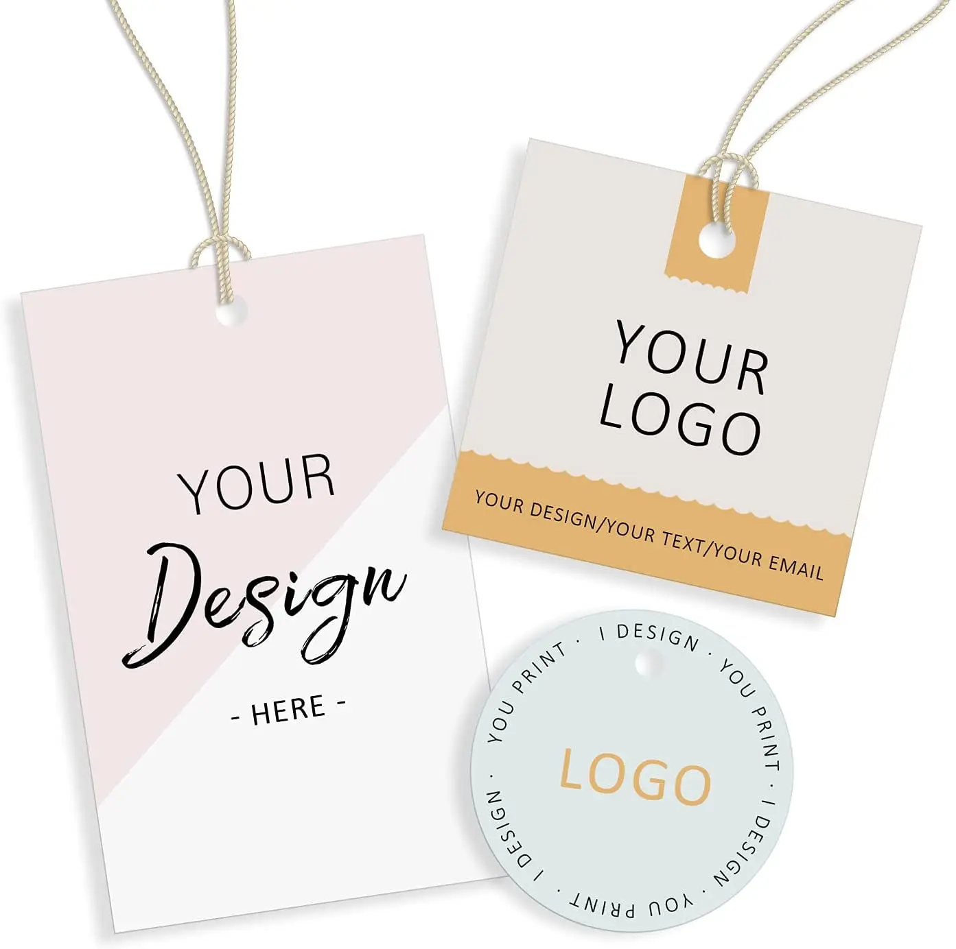 Custom Rectangle Hang Tags with personalized logo Brand Fashion Paper Label Garment Swing Tag Price Label