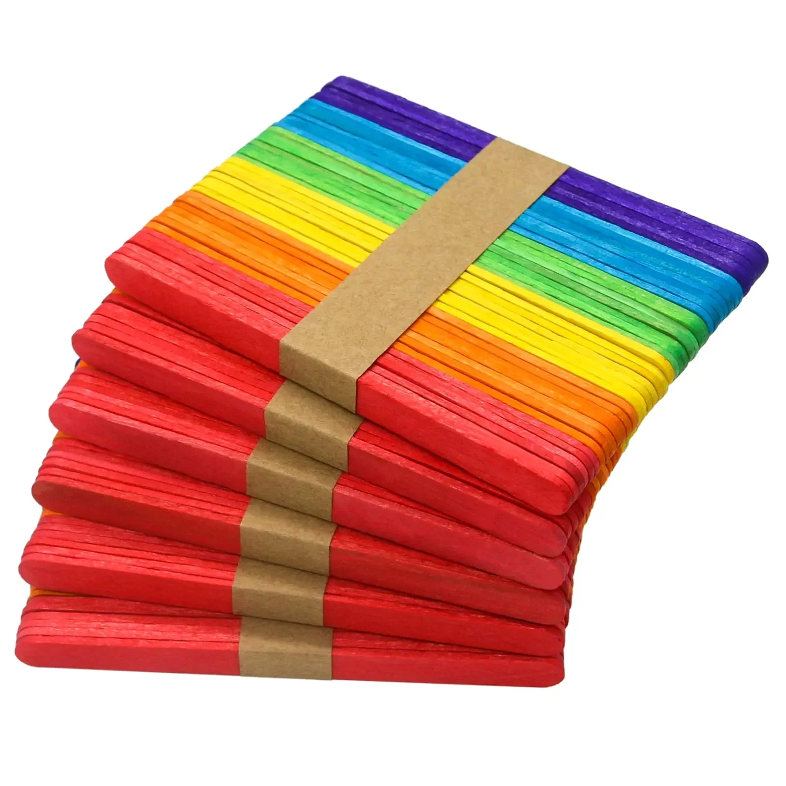 300PCS Wood Craft Sticks Natural Wood For DIY Craft Creative Designs and Children EducationIce Cream Sticks Cake Tools