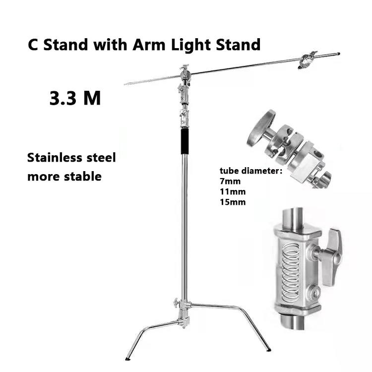 المهنية الثقيلة اطلاق النار ترايبود مصباح ليد حامل قبضة طقم أذرع تبريد C حامل سرقة ضوء ترايبود 11.5 قدم ضوء حامل LT-330SS