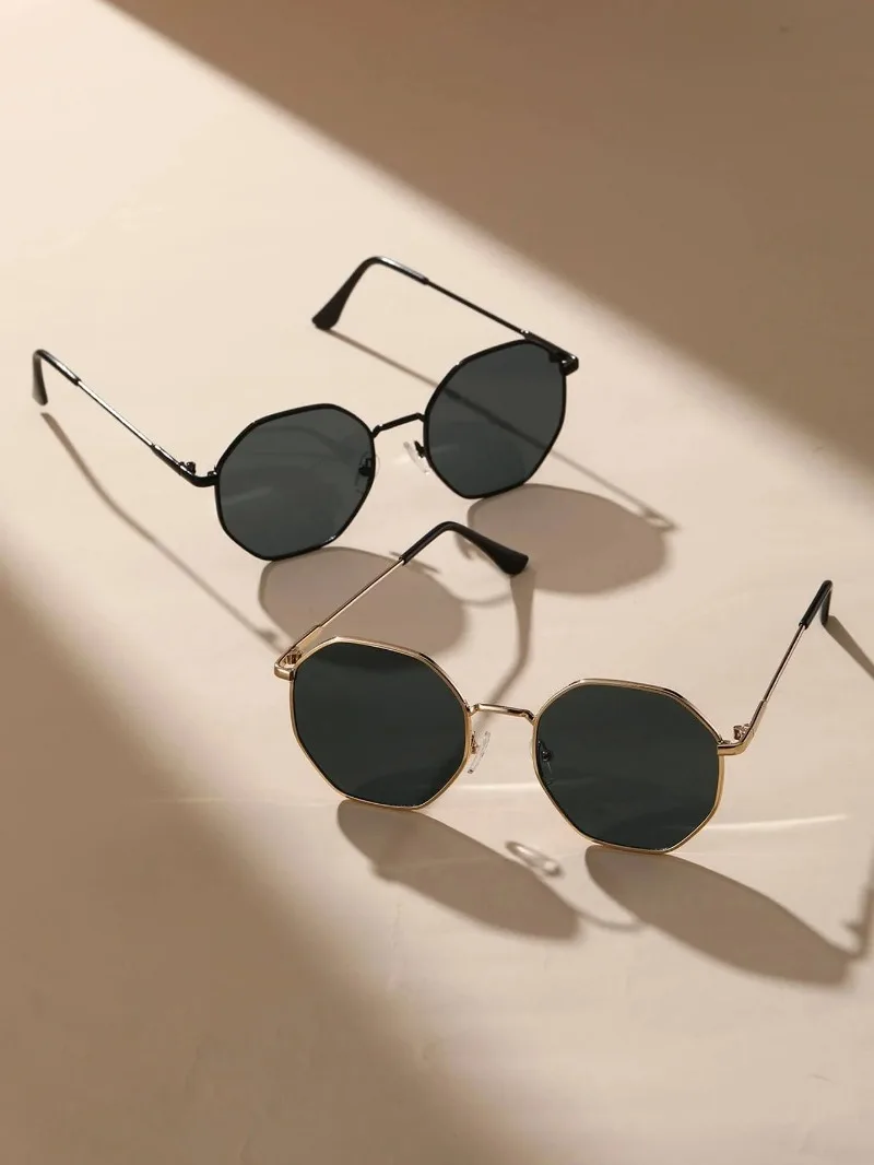 1/3 Pcs Metal Geometric-Round Frame Sunglasses Fashion Classic For Vacation Decors Sun Glasses Outdoor Shades Goggles Men/Women view 3
