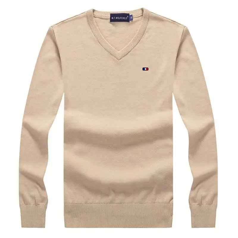 Autumn Men\'s jumpers Cotton Knitwear V-Neck Simple Solid Sweaters For Men Jersey Pullovers Men\'s Winter Clothes Knit Sweater Top