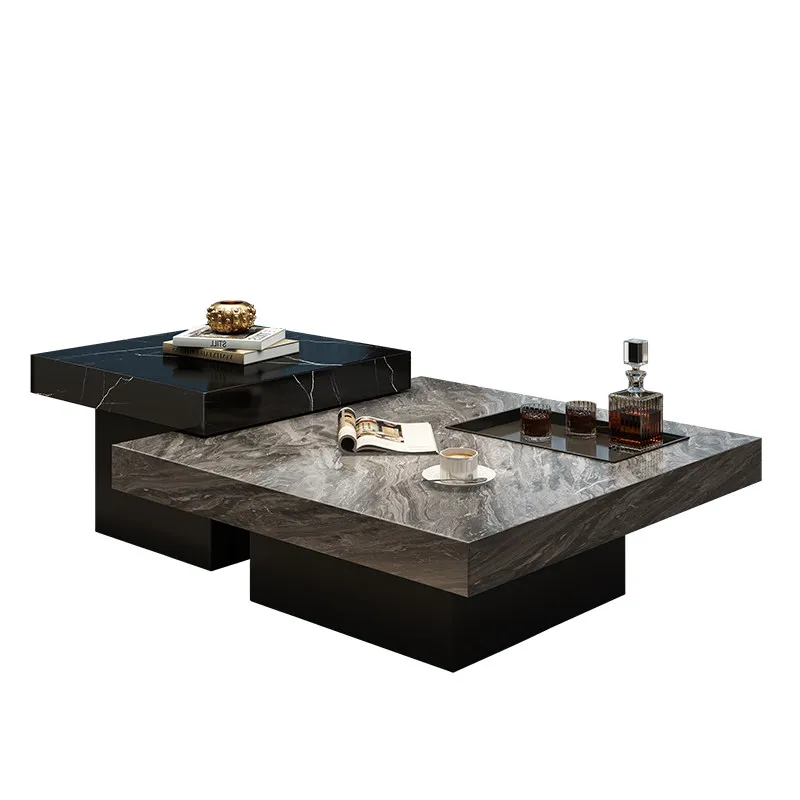

Italian minimalist slate coffee table, modern simplicity, light luxury living room marble