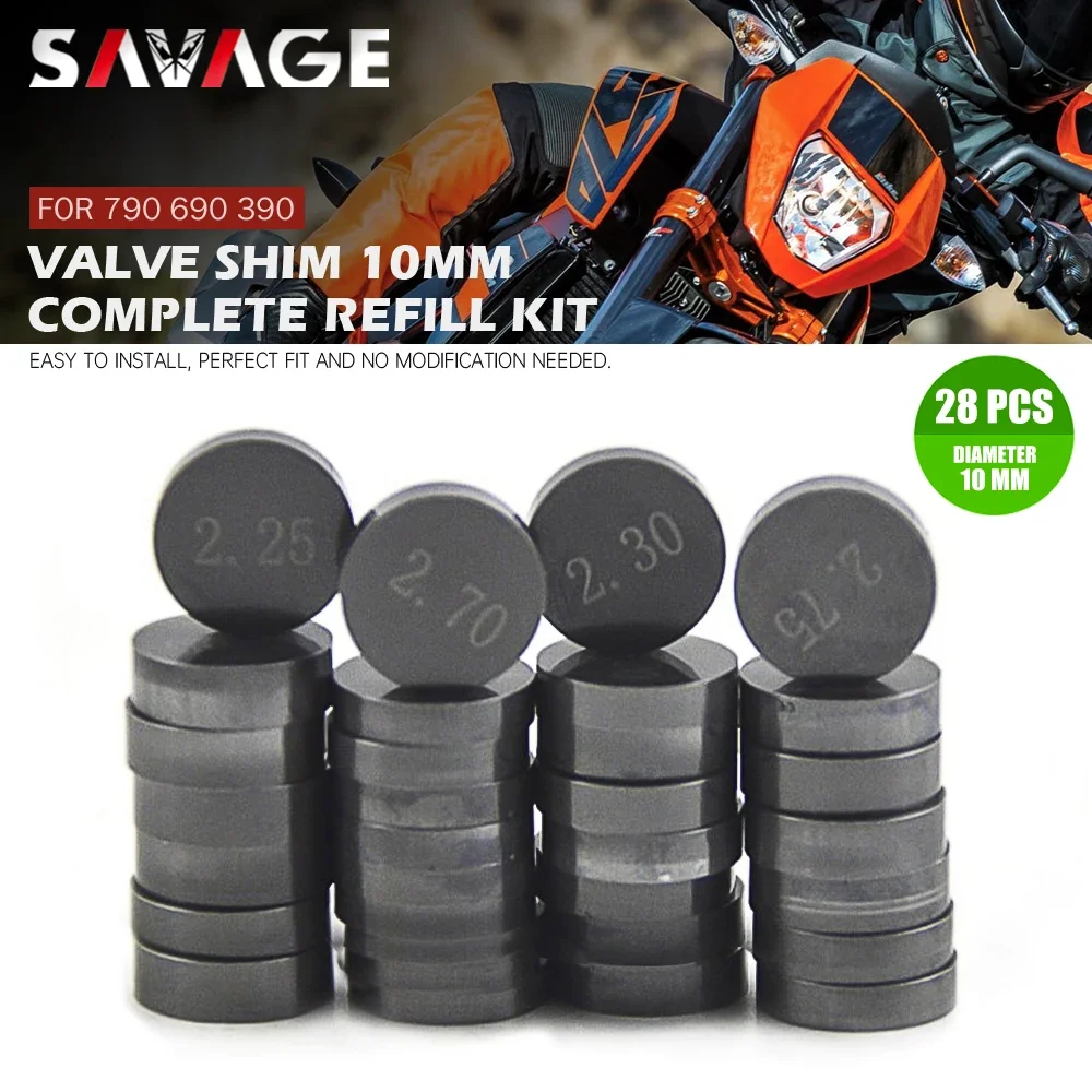 28pcs 10mm Valve Shim Kit For 690 SMC DUKE Enduro/R 790 950 ADV RC 390 DUKE 990 1190 1290 Motorcycle Engine Parts Valve Gasket