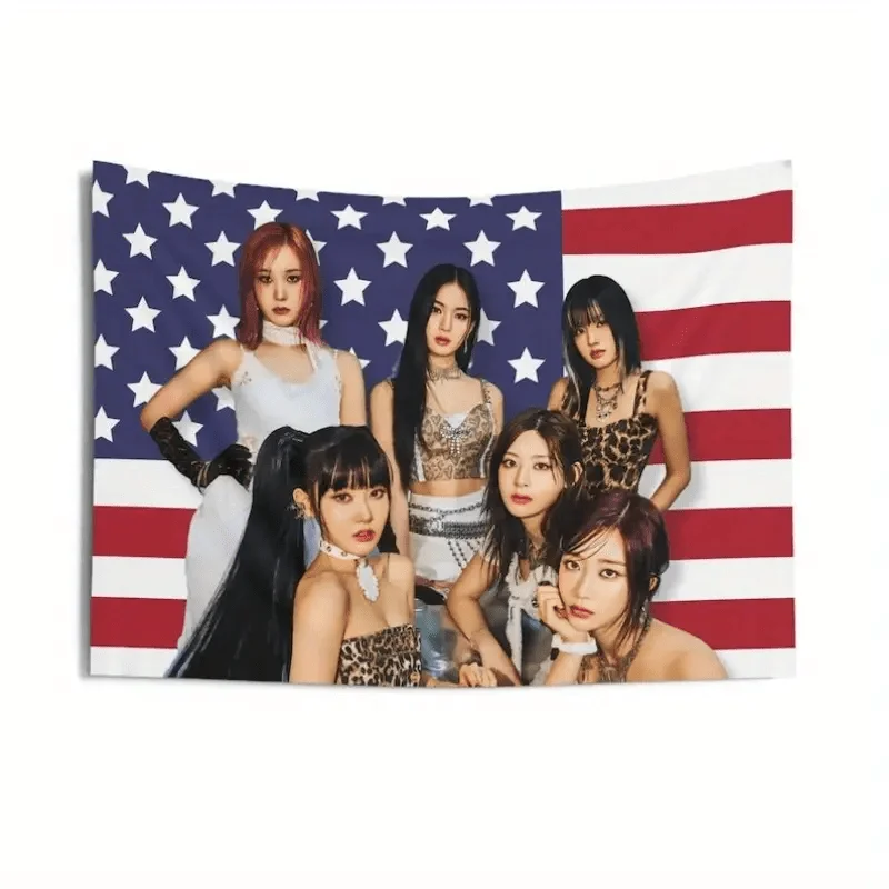 StayC K-Pop Group Digital printing polyester wall hanging tapestry decorative Living room bedrooms Office background gift