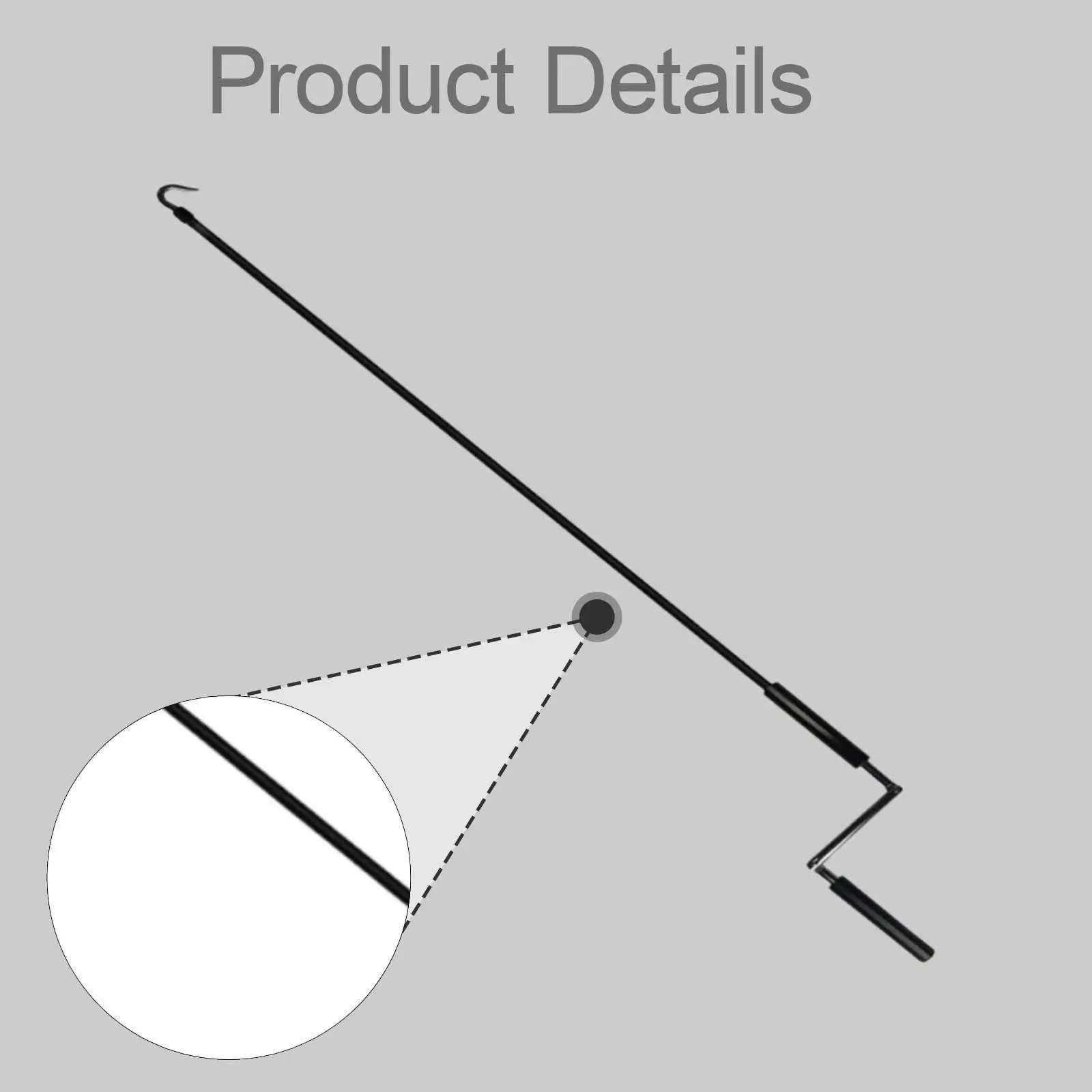 Premium Outdoor Indoor Roller Shade Crank Wands Sturdy Manual Handle Universal Fit for Roller Blinds Without Drilling