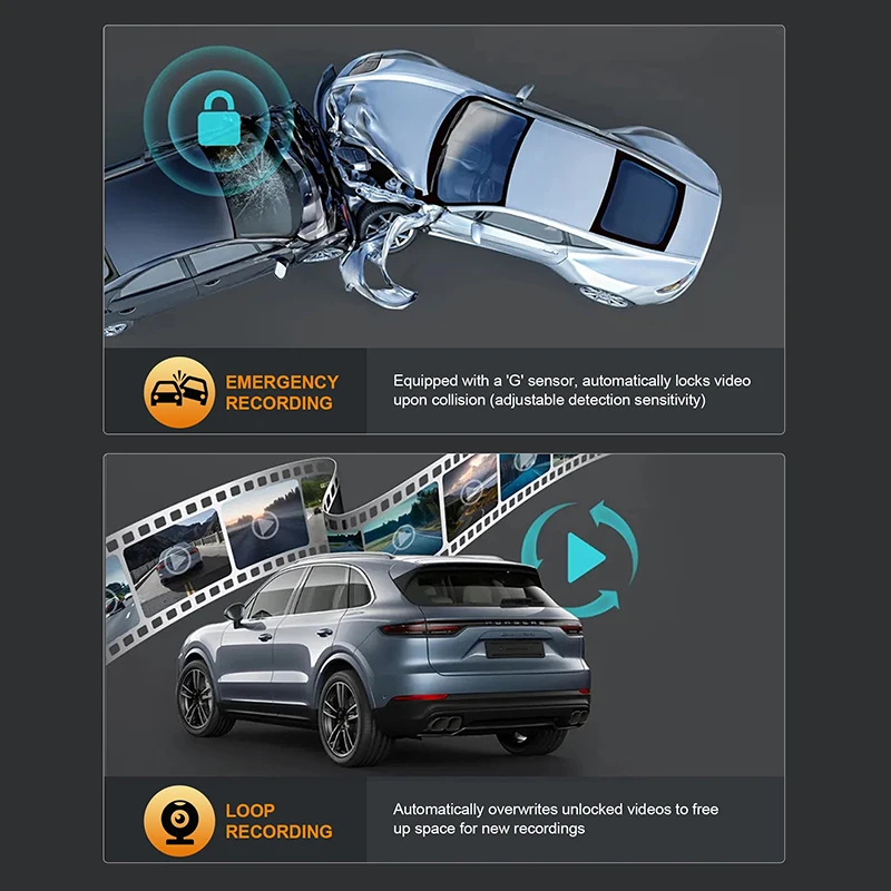 Car Dvr 4K fotocamera anteriore e posteriore Dash Cam per auto WIFI per videoregistratore del veicolo telecamera per retromarcia Monitor di