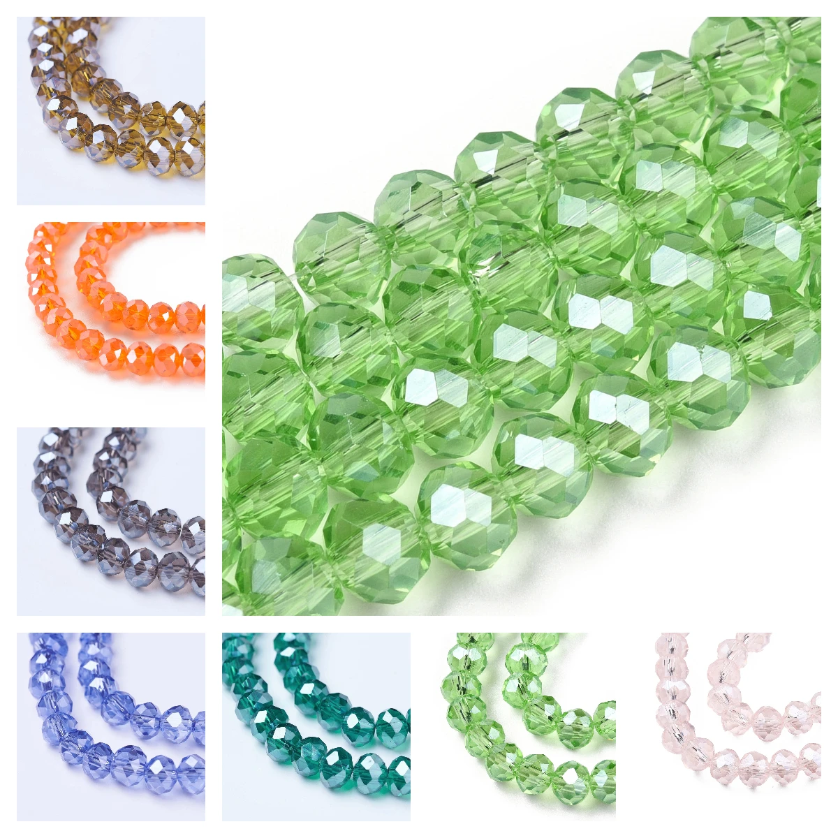 

10 Strands Electroplate Glass Crystal Beads Faceted Rondelle Spacer Beads for Jewerly Making DIY Bracelet Necklace Craft 2 3 4mm