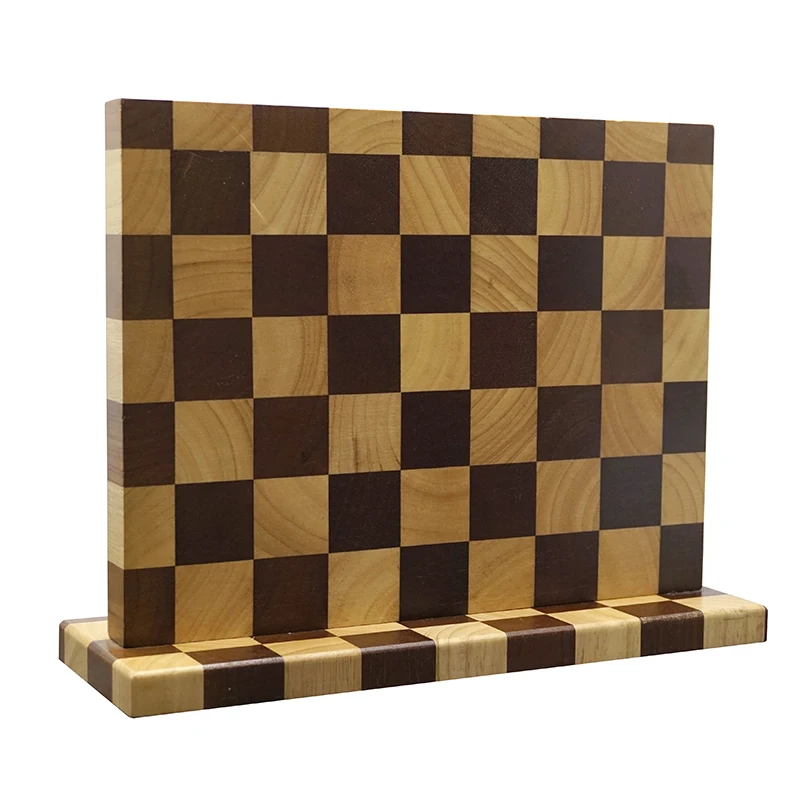 

Без ножа, шахматная доска, магнитный держатель для ножей, утолщенный двусторонний стеллаж для хранения кухонных ножей из массива дерева