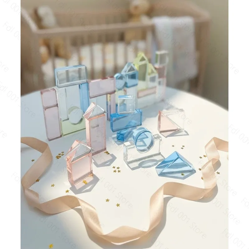 Home Tabletop Sensory Decor Clear Acrylic Geometric Shape Display Box Transparent Ornament Container