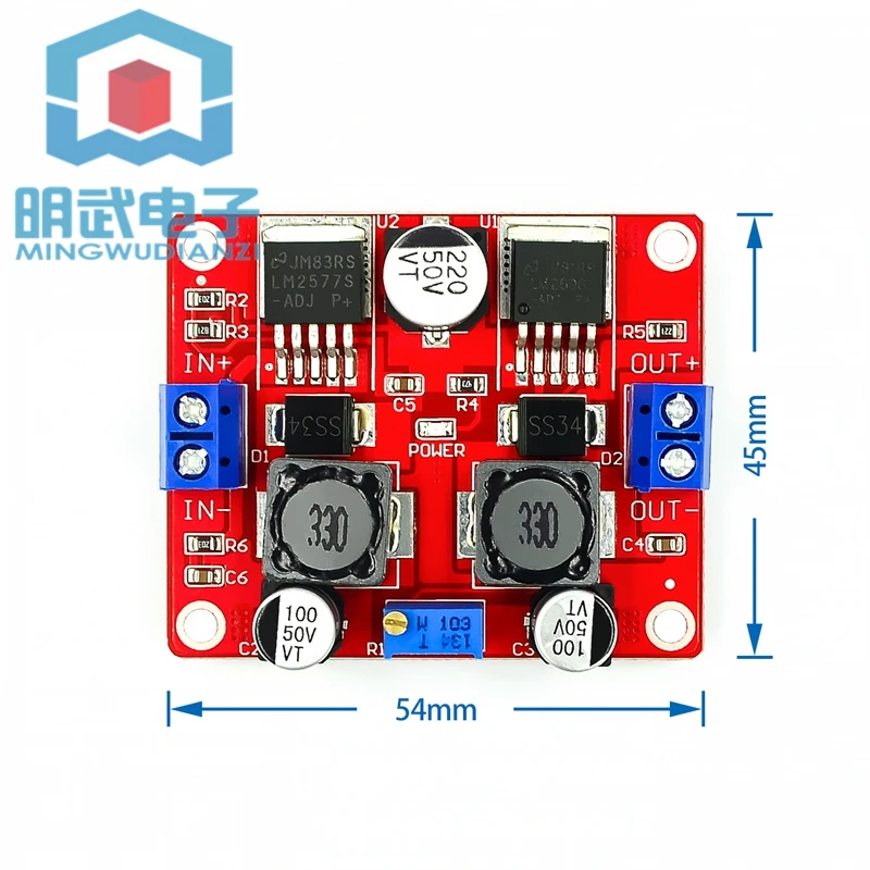 DC-DC automatic step-up and step-down module, input wide voltage, suitable for solar panels LM2596S