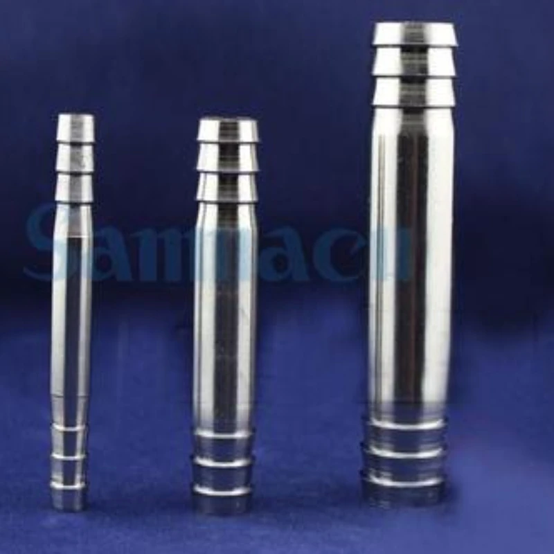 Fit Hose I.D 6/8/10/12/13/14/16/19/20/22/25/32/38mm Barbed Length 100mm Equal 304 Stainless Lengthen Pipe Fitting