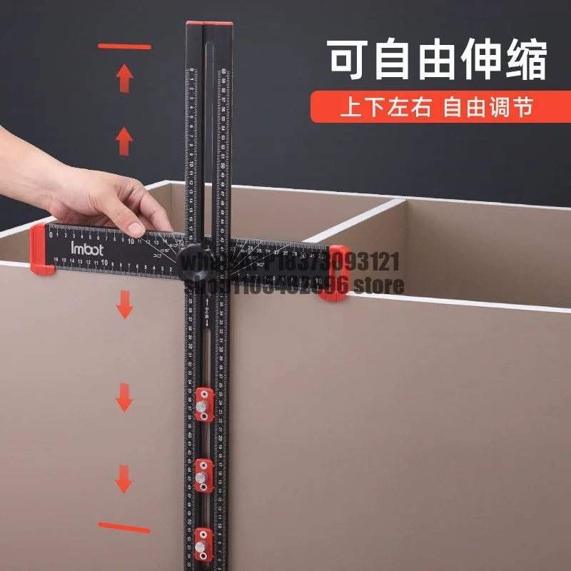 Multifunctional Punching and Positioning Ruler Right Angle T-Ruler Tool for Telescopic T-Woodworking