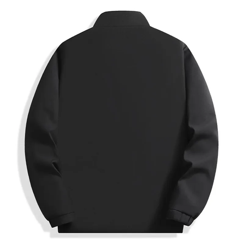 2025 Spring Autumn Men's Smart Casual Jackets Solid Stand Collar Zipper Outwear Coat Male Office Daily Long Sleeve Jacket L-5XL