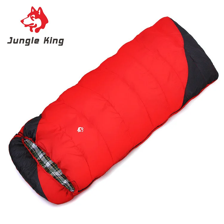 Jungle King New camping winter outdoor hiking  camping sleeping bag cold envelope widening and thickening --18 wholesale 2.4kg