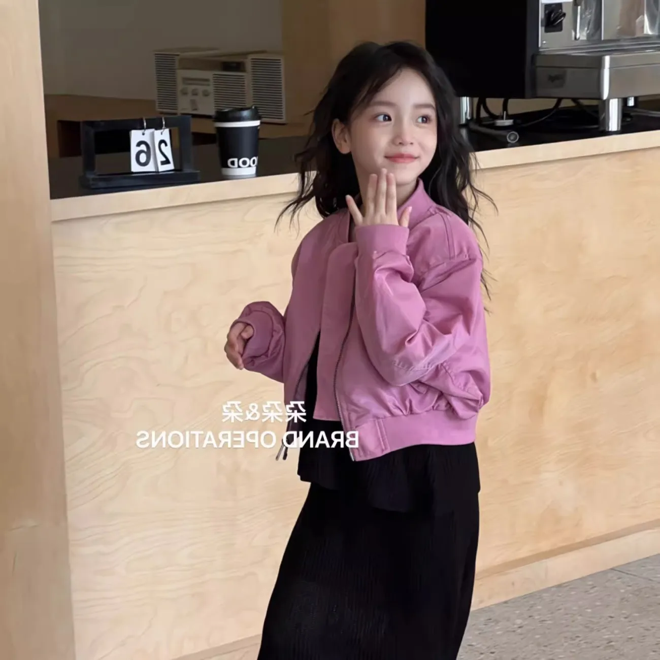 

Girls' Jacket Spring and Autumn New Style Children's Western Casual Zipper Coat Top 110-160cm