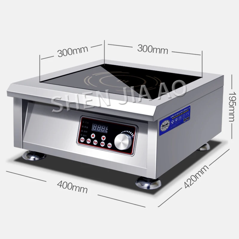 220 V kommerzieller Induktionsherd, 5 kW, Hochleistungs-Touchpad-Timing/Fritteuse-Funktion, 12 Gänge, einstellbarer multifunktionaler Küchenherd