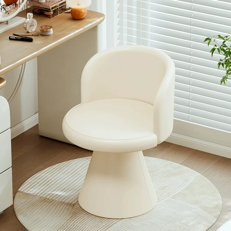 Cream Style Rotatable Makeup Chair Household Dresser Backrest Stool Ergonomic Household Girl Bedroom Living Room Cushion Chair