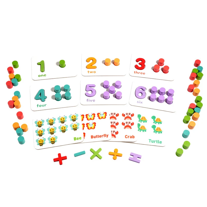 

Montessori Wooden Arithmetic Toy Set Number Cognitive Matching Game For 2-6 Year Old Toddlers