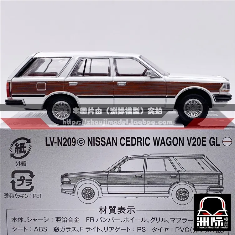 TOMICA TLV 1:64 N209c [NISSAN Cedric V20E GL] White/wood grain,alloy simulation static car tide play model,boy toy, holiday gift