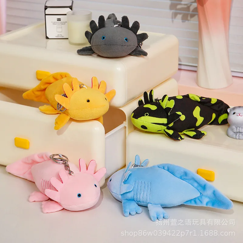 New Axolotl Plush Simulation Hexagonal Dinosaur Fish Plush Doll Pendant Salamander Animal