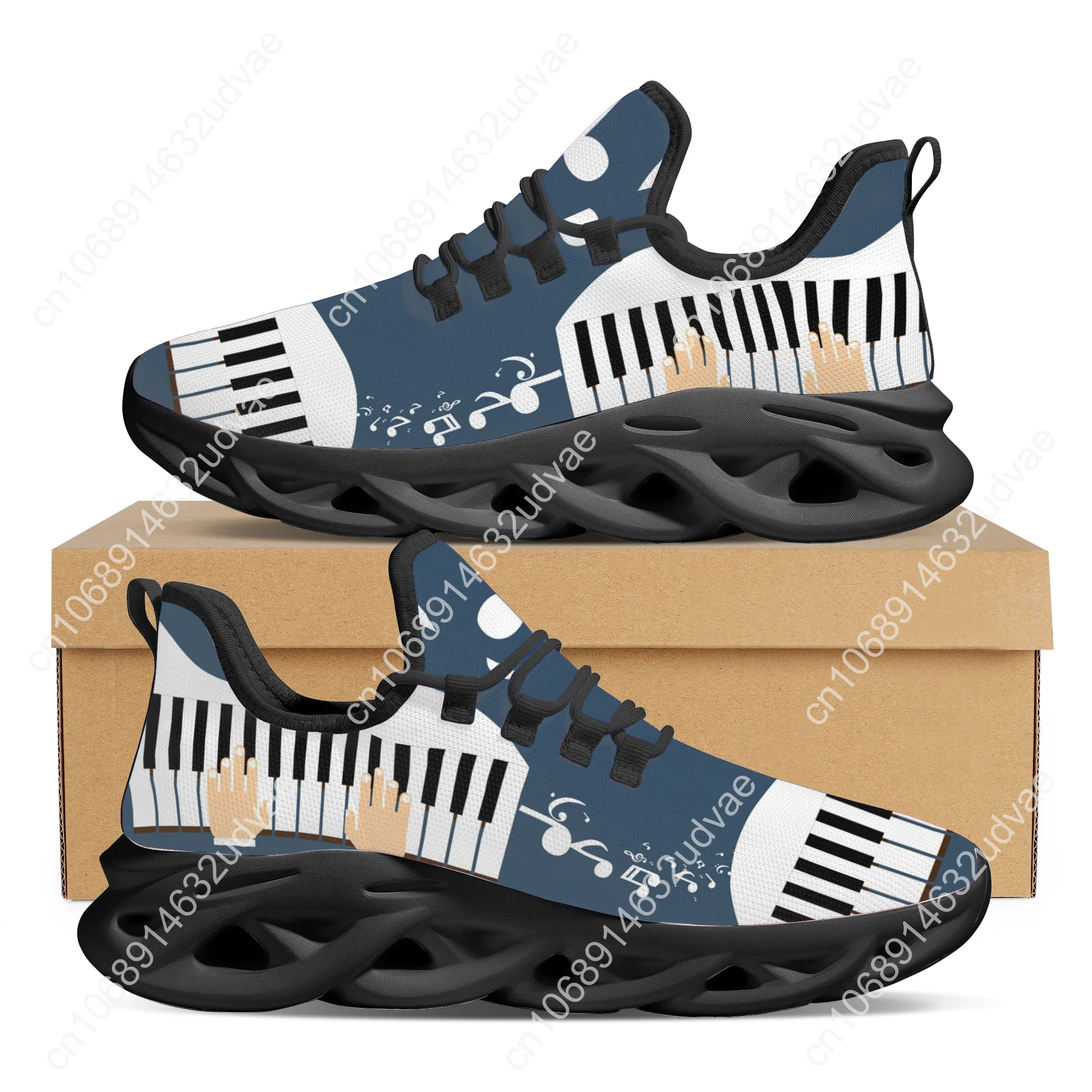 Cool Piano Keyboard Music Lover High Quality Fashionable Breathable Neutral Mesh Shoes Customized Men Sneaker