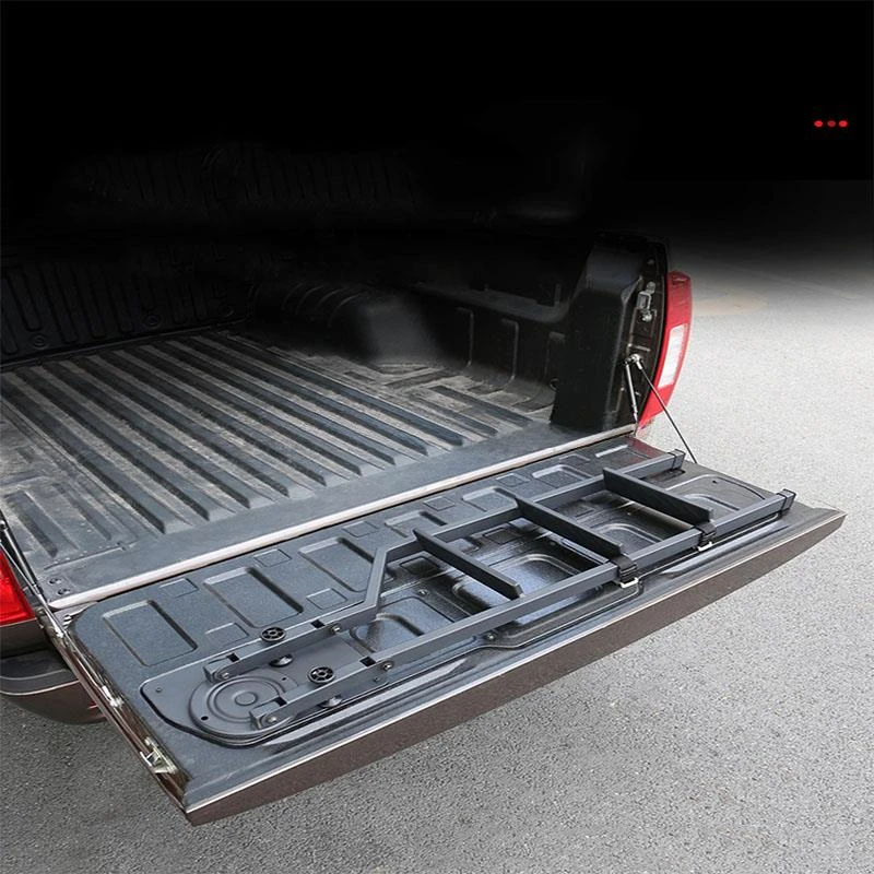 Universal Fit Tailgate Ladder For Pickup Truck Car Rear Door Ladder  Protective Frame Tailgate Folding Auxiliary