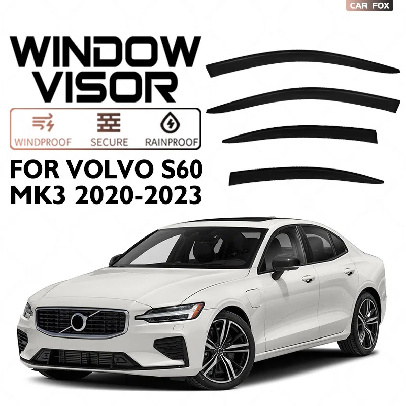 

For VOLVO S60 2011-2020+ Car Window Visor Awning Shelters Windshield Side Window Rain Sun Shade Auto Accessories Car Styling