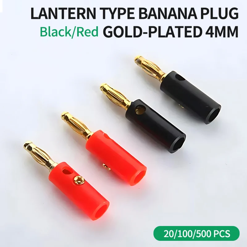 20Pcs With Screws To Fix The Solder-Free Speaker Wire Plug Speaker Banana Plug Gold-Plated 4mm Lantern Banana Plug Audio Head