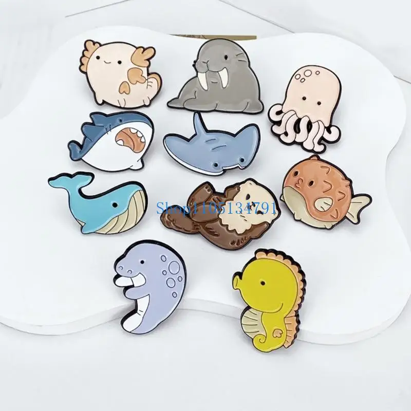 98 كجم سحر مخلوق البحر بروش دبابيس الإبداعية البحر دبوس متعة مخلوق البحر بروش سبيكة الملمس مثالية لإضافة سحر #2