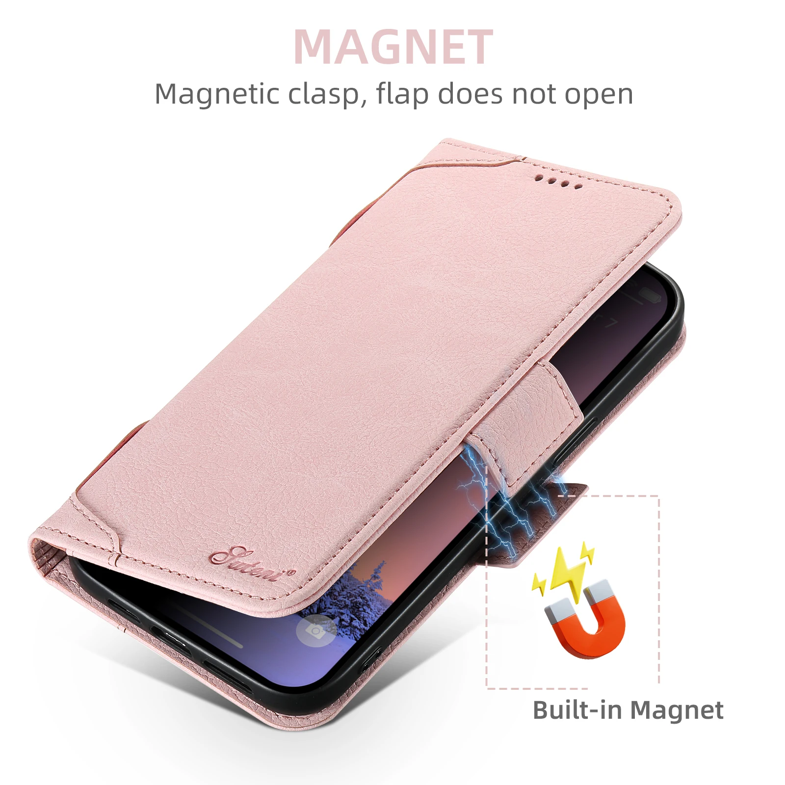 Kartenhalter-Brieftasche Flip-Cover Handyhülle Kompatibel mit Magnetischem Kabellosen Laden für iPhone 18 Pro Max 17 Air 16 Plus 15 14 – Detail 20