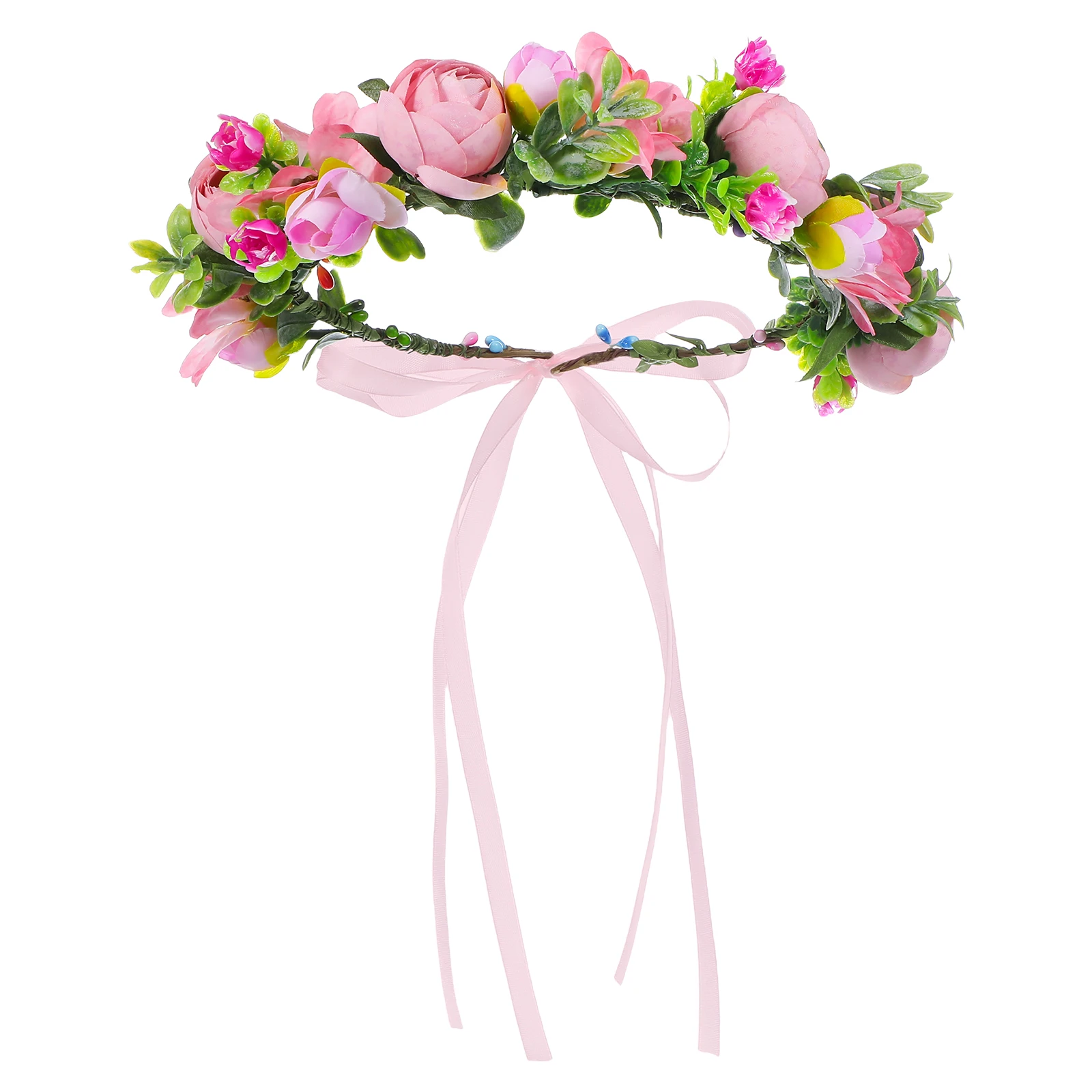 

1pc Floral Headband Bridal Headdress Wedding Hair Accessory Textile Garland Bride Headpiece Cloth Comfortable Photo Props