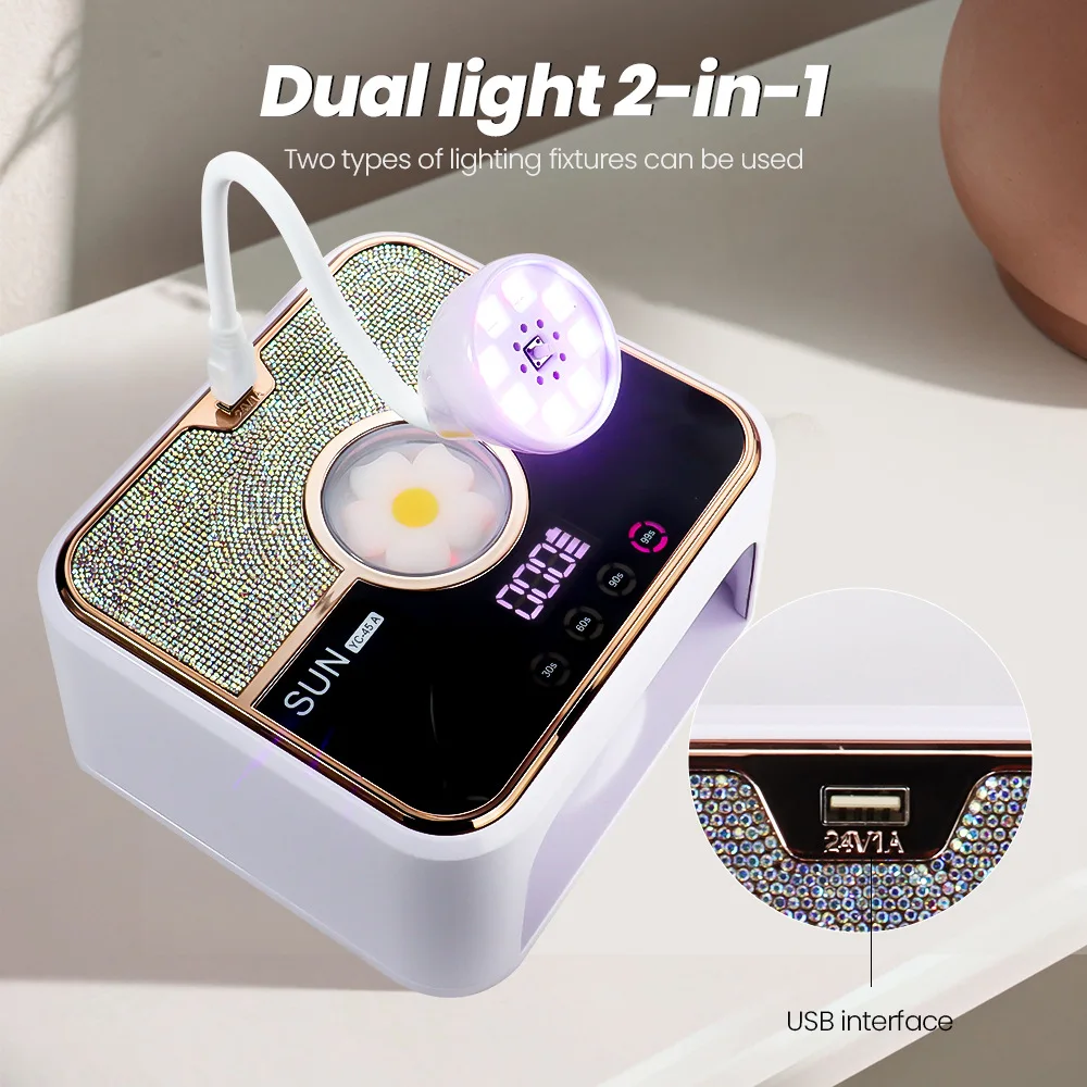 Rechargeable Wireless Nail Lamp, Fast Curing Nail Baking Light, No Black Hands Manicure Tools