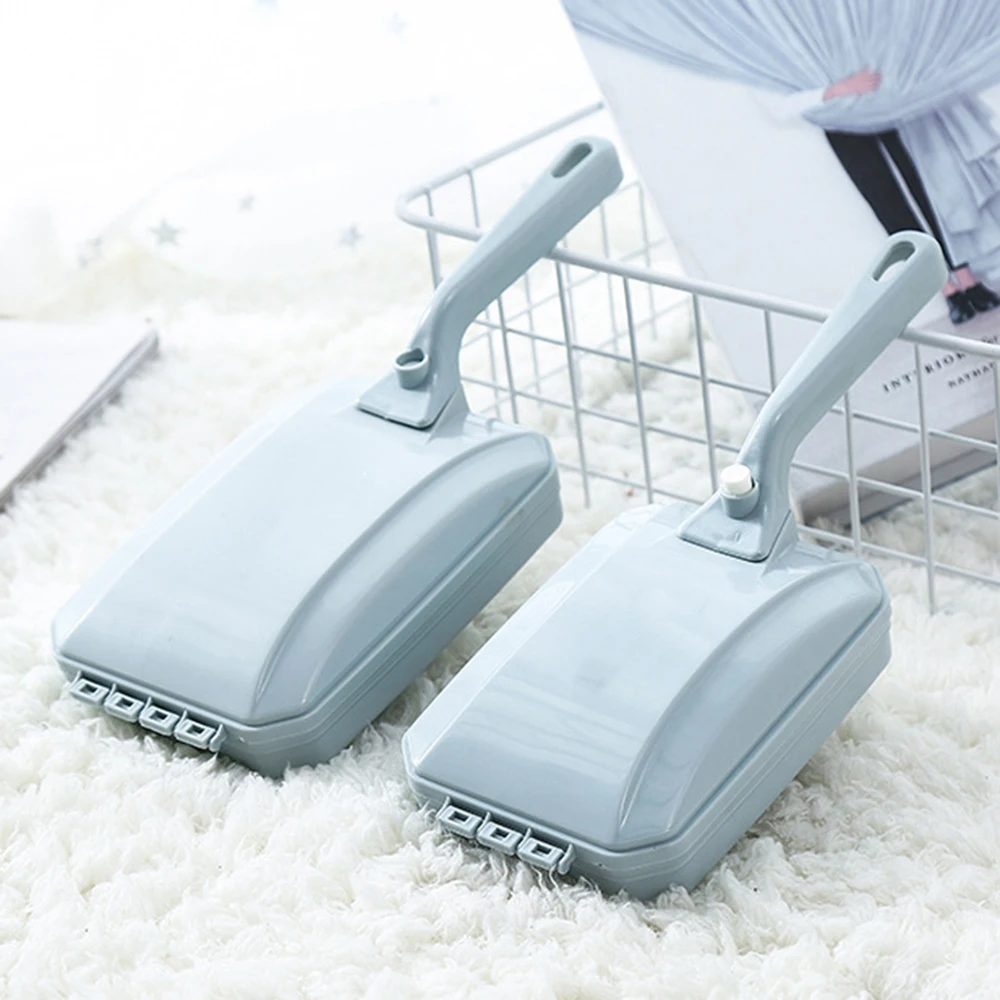 Short Handle Sofa Dust Cleaning Roller With Waste Collector Soft Nylon Bristle for Pile Carpet Beds Living Room