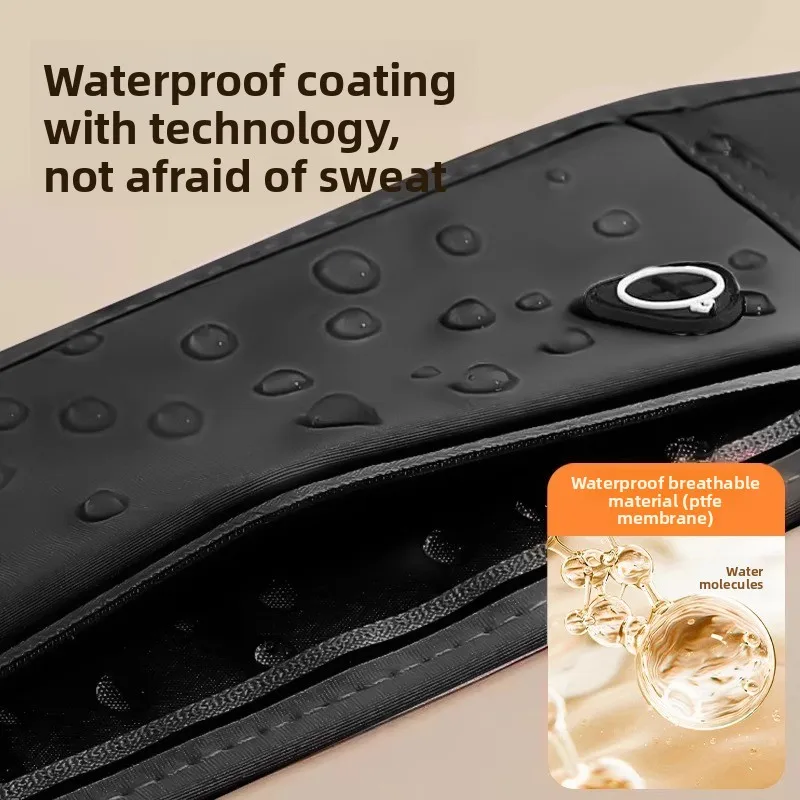 กระเป๋าคาดเอวสำหรับเล่นกีฬา กระเป๋าใส่โทรศัพท์สำหรับวิ่งออกกำลังกายกลางแจ้ง วิ่งตอนเช้า ฟิตเนส อเนกประสงค์ กันน้ำ บางเฉียบและกระชับ