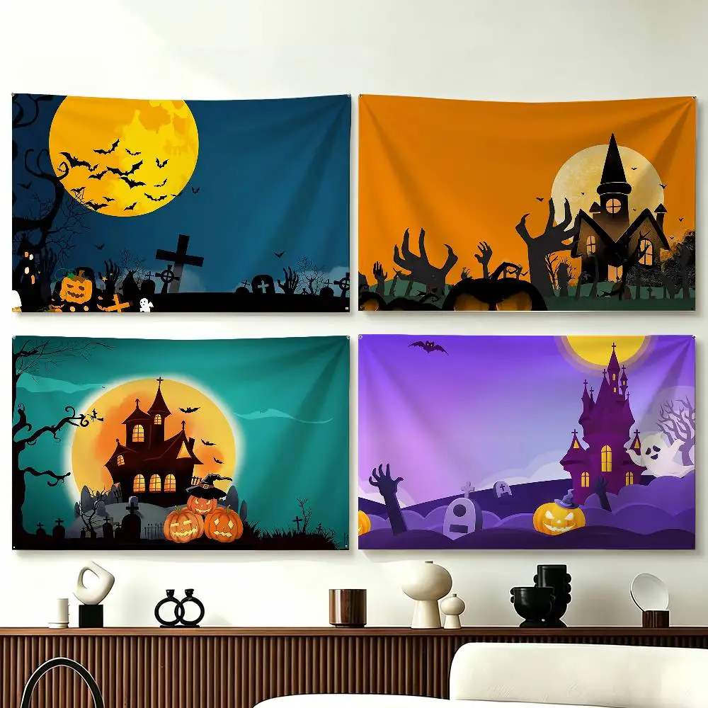 Cartoon Halloween Funny Flags for Bedrooms Home Decor Items Outdoor Decors Garage Decoration Flaga