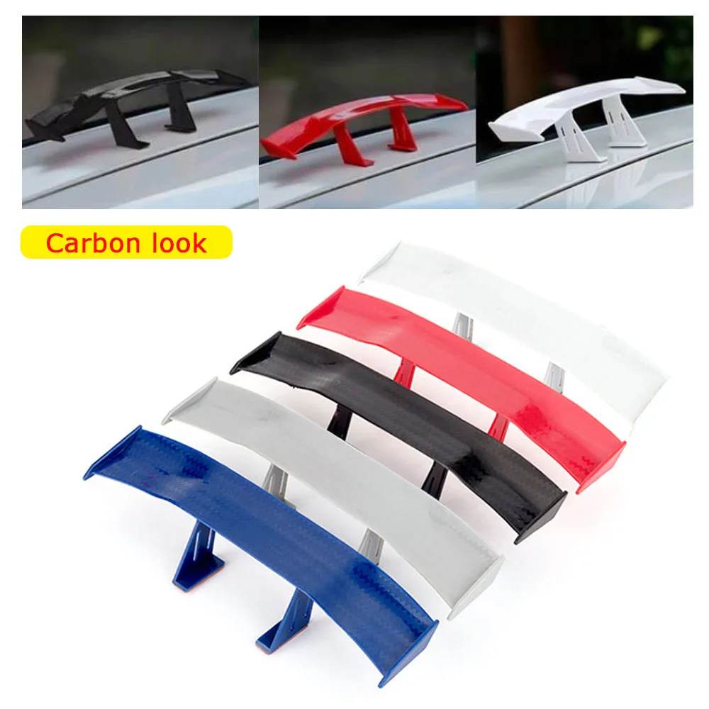 ABS Carbon Look Car Rear Spoiler Mini Wings Small Model Decoration Auto Accessories Black Blue Red White Winglet Mini Spoiler