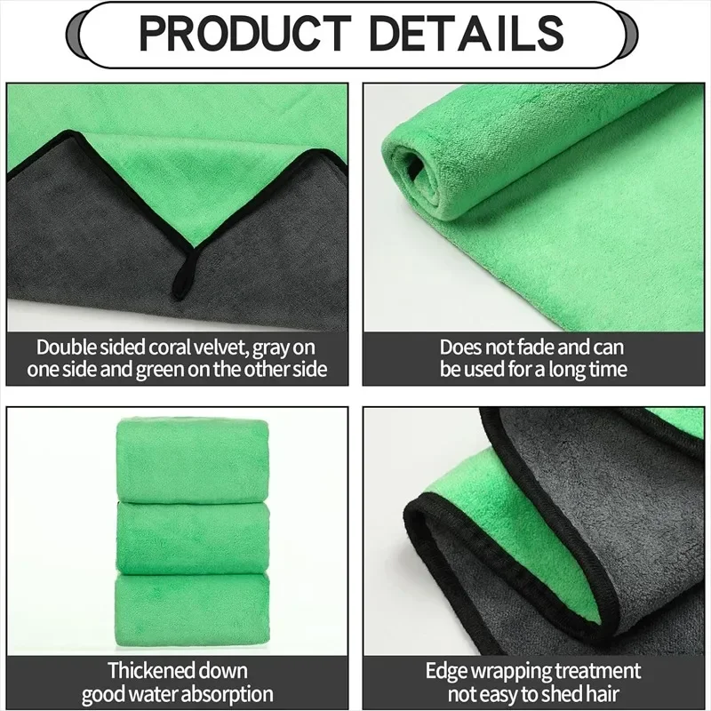 5/15pcs Microfiber Cleaning Towel Car Cleaning Cloths Car Detailing Drying Microfiber Towel Household Washing Wipe Rag Tool