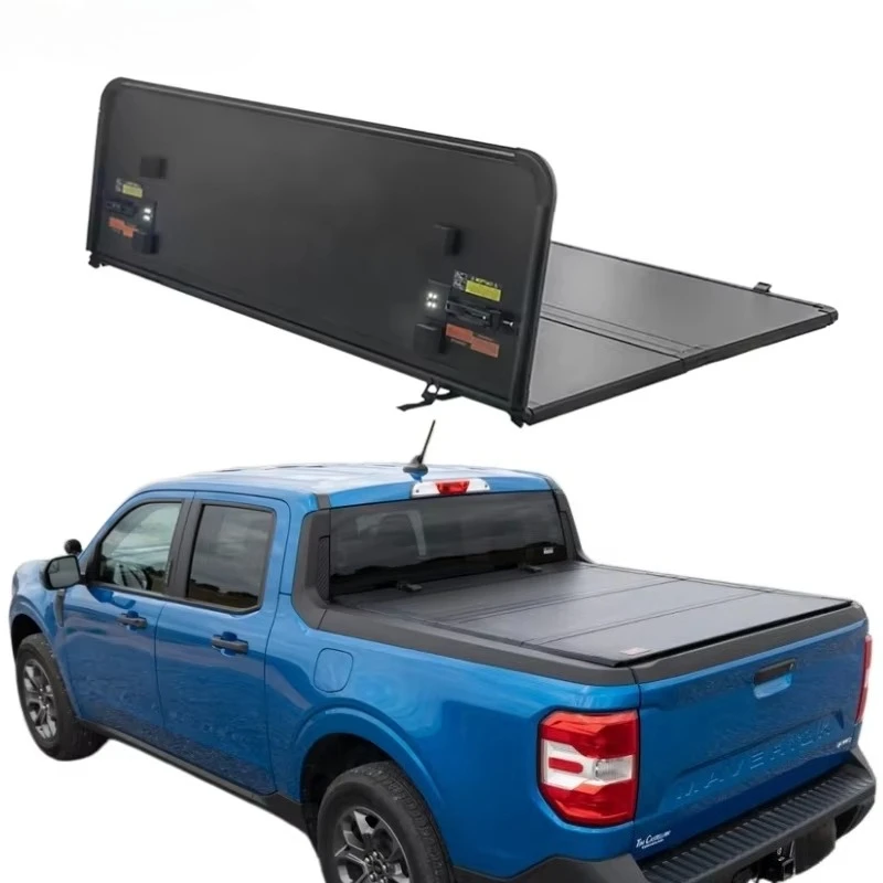 2025 2026  Maverick Pickup Back Tray Lid Aluminum Hard Tri Fold Flip up Tonneau Cover Truck Bed Cover