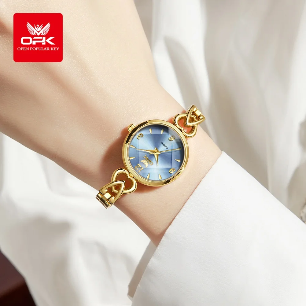 OPK 6064 Simple Fashion Women's Wristwatch Waterproof Steel Strap Bracelet Ladies Dress Watch Origianl Elegant