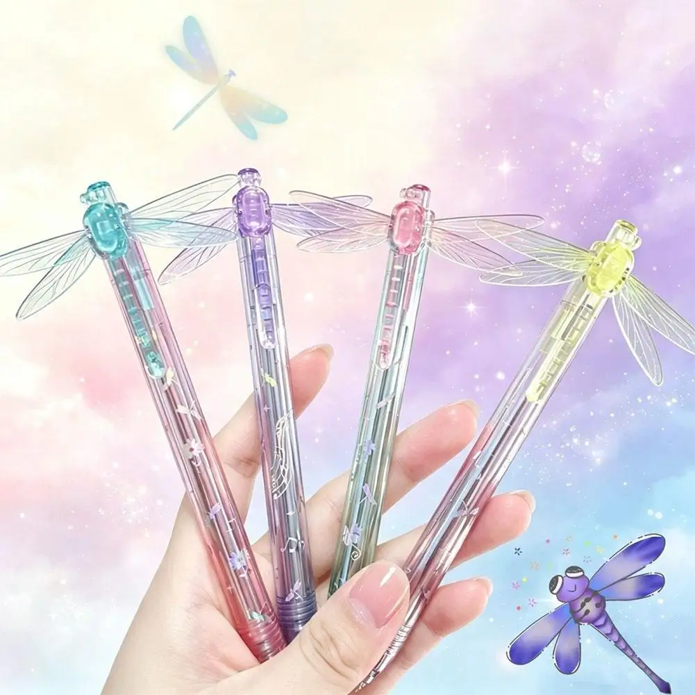 KM301 Dragonfly Press Neutral Pen with Fluttering Wings Light Flowing Ink High-Speed Drying for Student Use