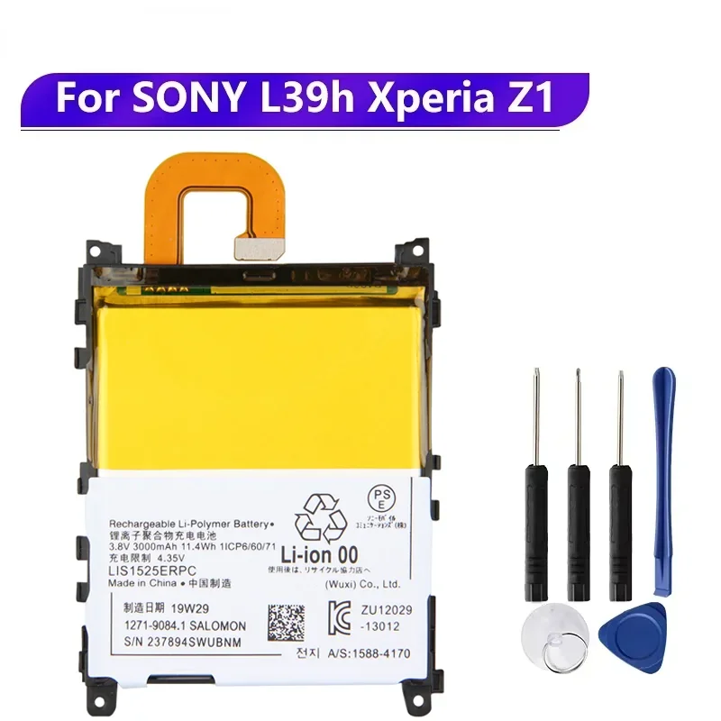 2024 Replacement Battery LIS1525ERPC For SONY L39h Xperia Z1 Honami SO-01F C6902 C6903 Rechargeable Phone Batteries 3000mAh