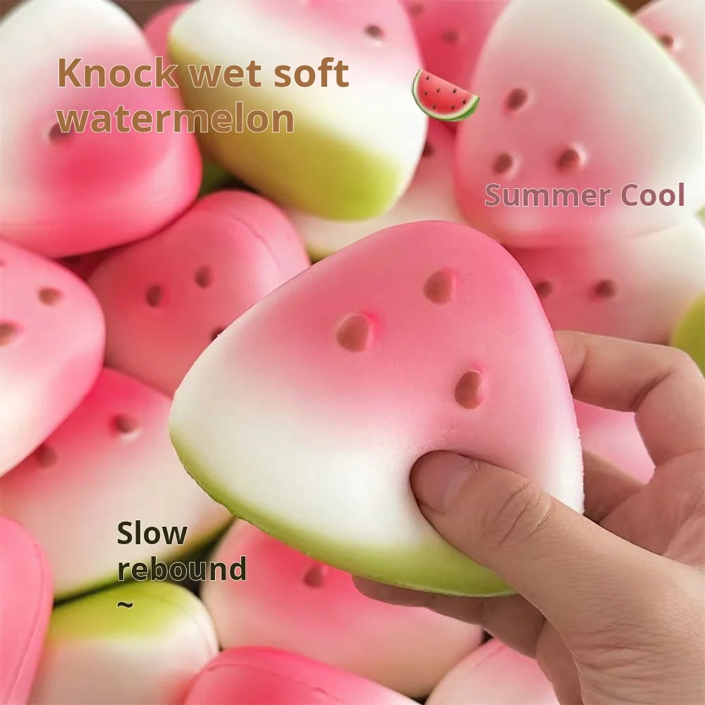 Wassermelone Zappelspielzeug Anti-Stress Langsam steigende Frucht Pinch Squeeze Stress Reliever Lustige Druckminderer Prop