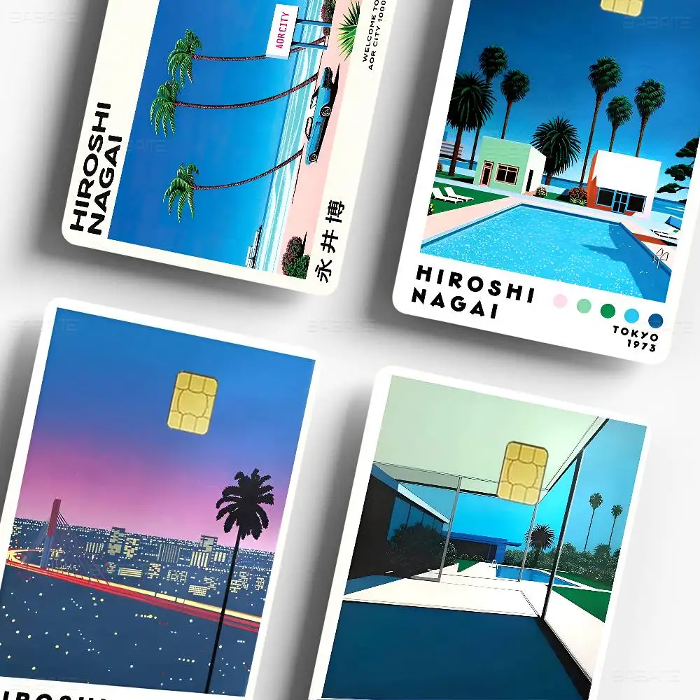 Hiroshi Nagai Vaporwave Japan Beach City Summer Various Anime Bank Credit Decoration Waterproof Stickers Collection Toys Gifts