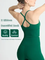 New Sexy Small Sling Yoga Women Sports Vest Fashion Cross Back Breathable Outdoor Comfortable Jogging Workout Top Yoga Clothing